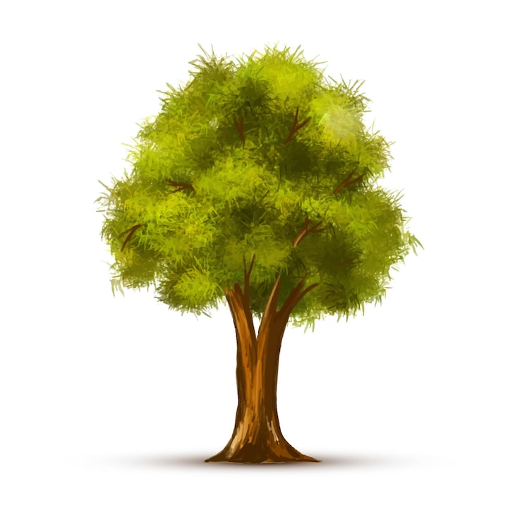 Vecteur gratuit belle conception d'arbre de paysage vert