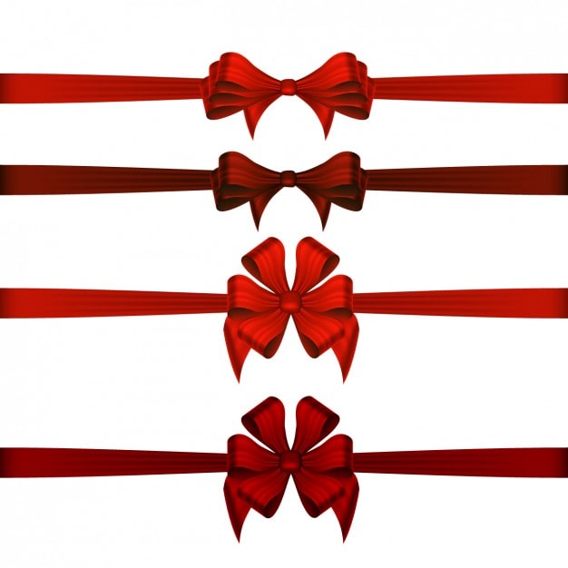 Vecteur gratuit collection de boucles rouges