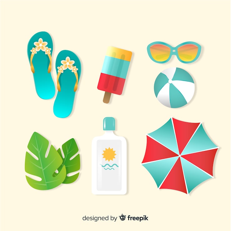 Vecteur gratuit collection d'éléments d'été