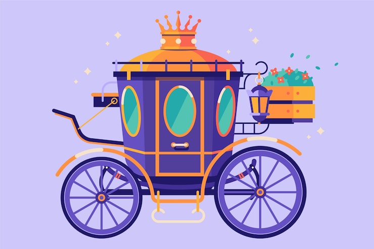 Vecteur gratuit concept de chariot de conte de fées magique