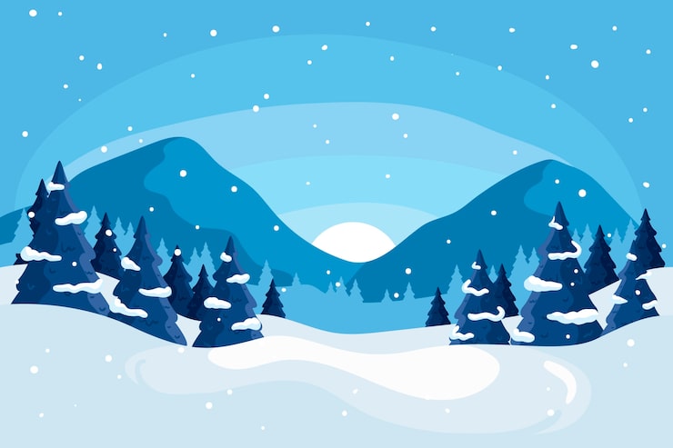 Vecteur gratuit concept de paysage d'hiver dessiné à la main