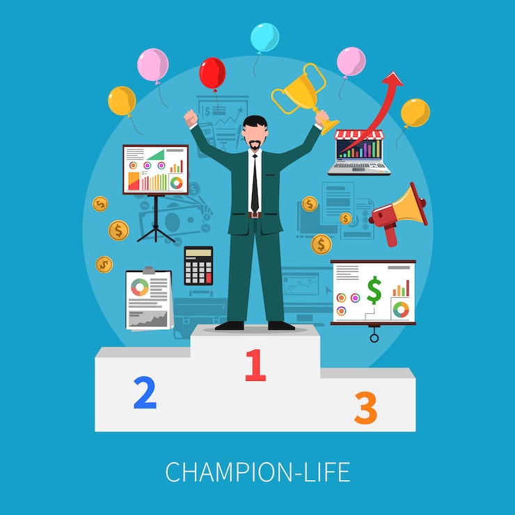 Vecteur gratuit concept de vie de champion