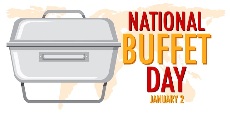 Vecteur gratuit conception de bannière de texte pour la journée nationale du buffet