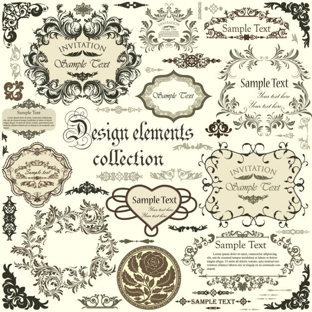 Vecteur gratuit conception cadres collection