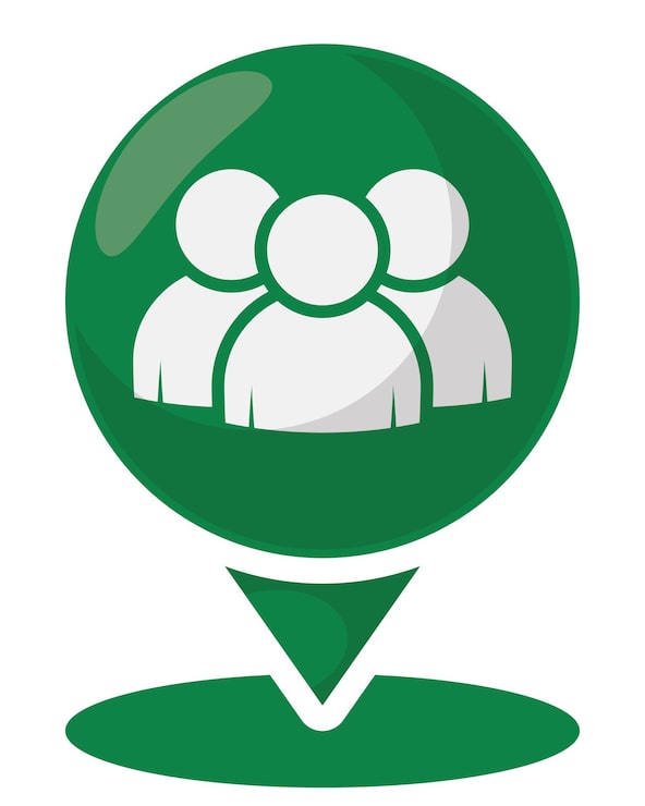 Vecteur gratuit conception de la épingle de localisation du point de rencontre