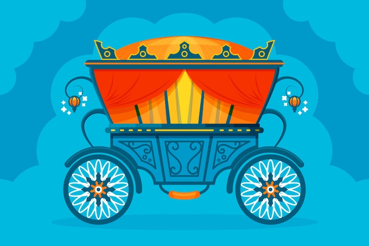 Vecteur gratuit conception illustrée de chariot de conte de fées