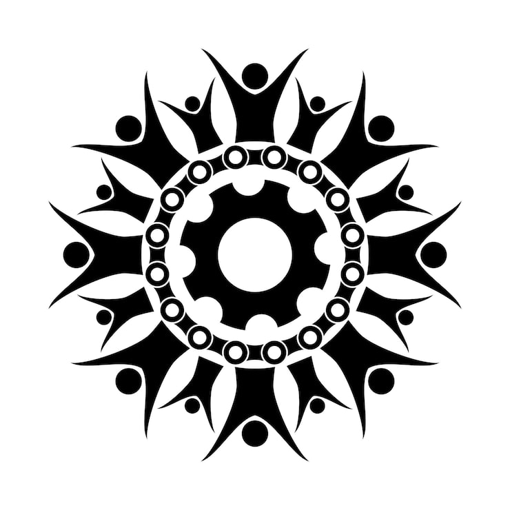 Vecteur gratuit création de logo d'icône d'engrenage de chaîne humaine