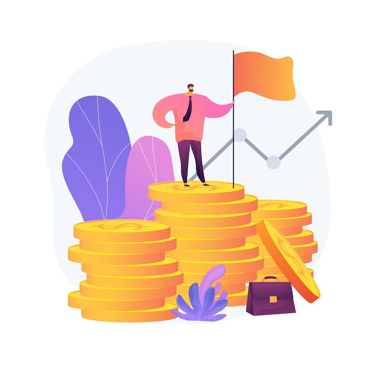 Vecteur gratuit directeur d'entreprise rentable. entrepreneur prospère, leadership professionnel, propriétaire d'entreprise à revenu élevé. réussite financière. illustration de métaphore de concept isolé de vecteur
