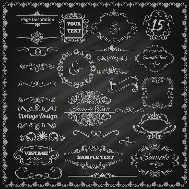 Vecteur gratuit éléments de conception calligraphiques