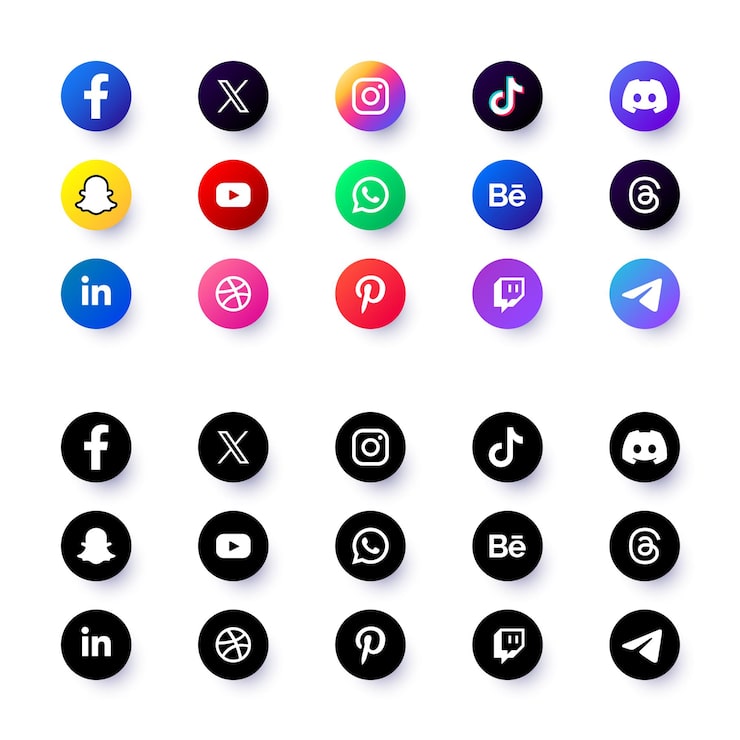 Ensemble de logos pour les médias sociaux