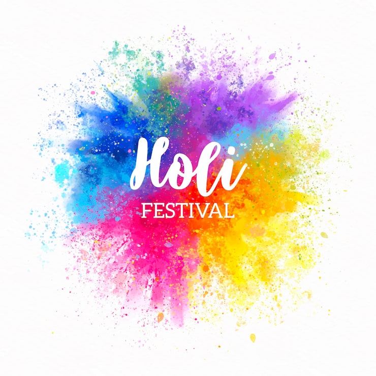 Vecteur gratuit le festival du holi à l'aquarelle