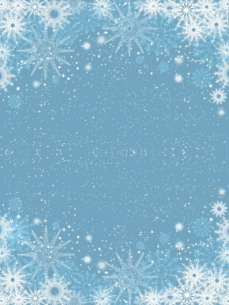 Vecteur gratuit flocons de neige sur fond bleu clair