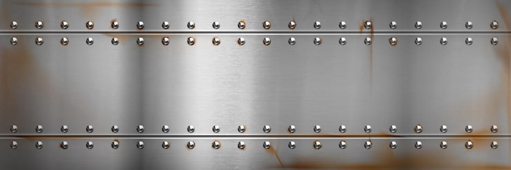 Vecteur gratuit fond avec bordure métallique en acier et texture de rivets