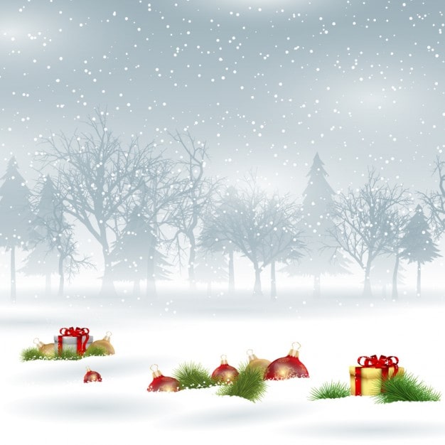Vecteur gratuit fond de noël enneigé