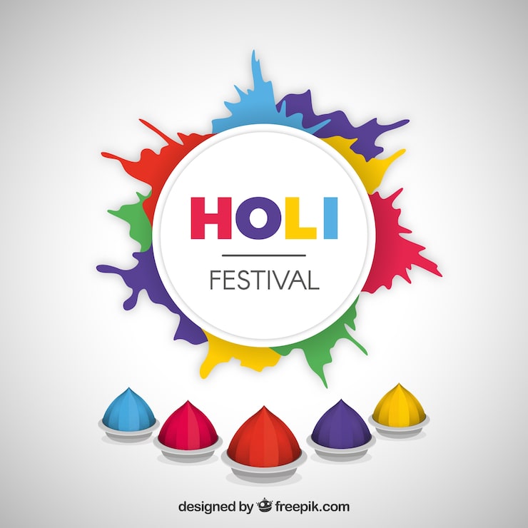 Vecteur gratuit fond plat heureux holi