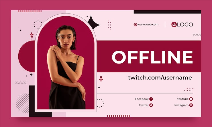 Vecteur gratuit fond de twitch pour la beauté et les soins des femmes