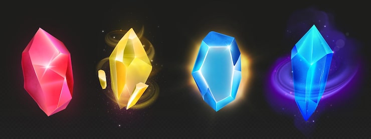 Vecteur gratuit icône de pierre de cristal magique pour l'illustration du jeu