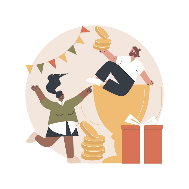 Vecteur gratuit illustration abstraite de la cagnotte des prix