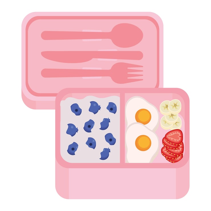 Vecteur gratuit illustration de la boîte à déjeuner rose