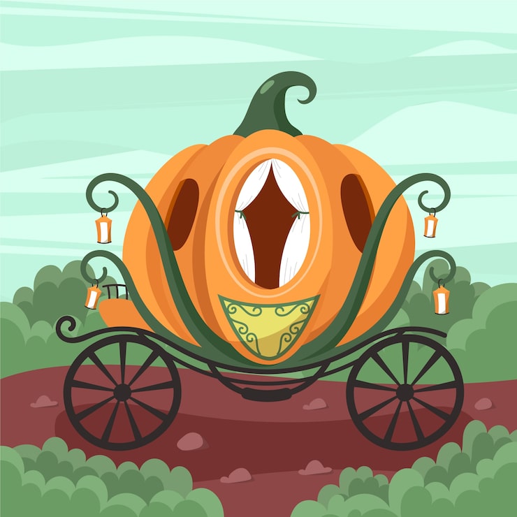 Vecteur gratuit illustration avec chariot de conte de fées