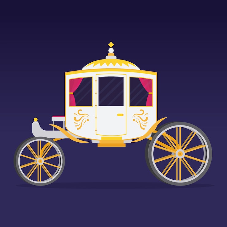 Vecteur gratuit illustration de l'élégant chariot de conte de fées