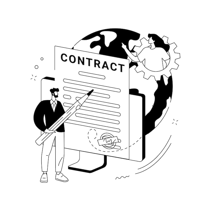 Vecteur gratuit illustration vectorielle de contrat électronique concept abstrait