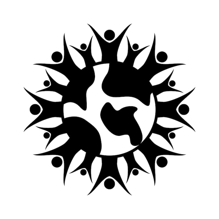 Vecteur gratuit logo de la population humaine sur terre