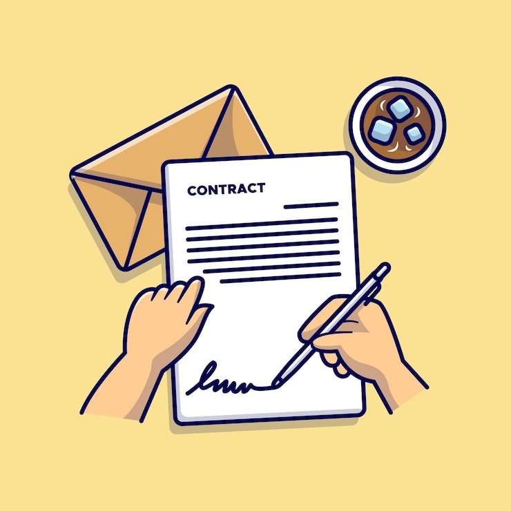 Vecteur gratuit main writng lettre avec enveloppe dessin animé vecteur icône illustration personnes éducation icône isolé