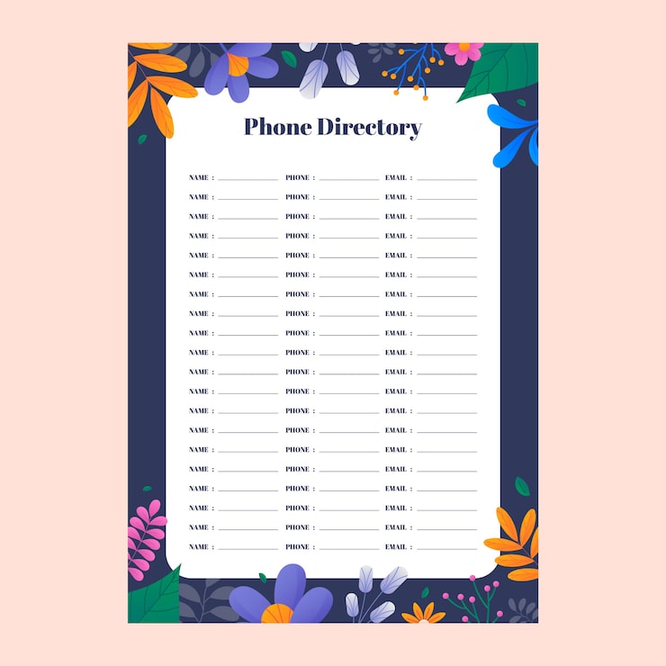 Vecteur gratuit modèle d'annuaire téléphonique dégradé