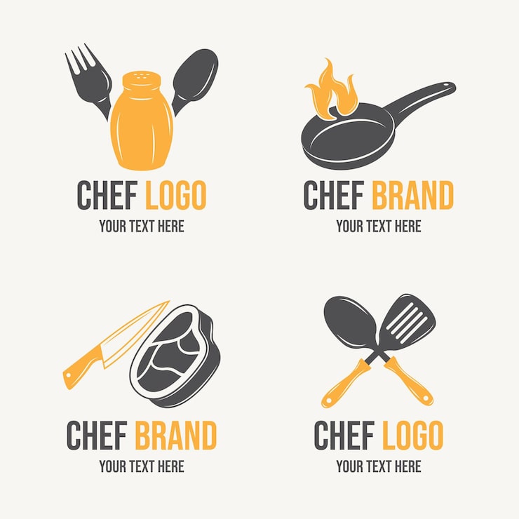 Vecteur gratuit modèle de logo de chef design plat