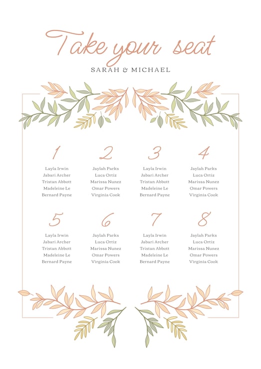 Vecteur gratuit modèle de mariage de plan de table dessiné à la main