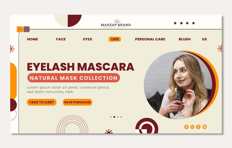 Vecteur gratuit page de destination du maquilleur design plat