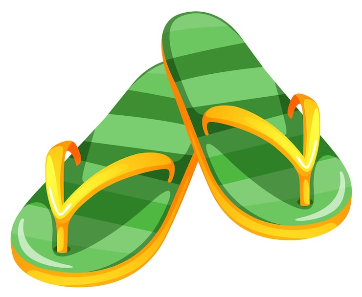 Vecteur gratuit une paire de chaussons verts