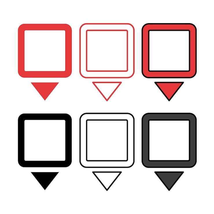 Vecteur gratuit pins de localisation du rectangle