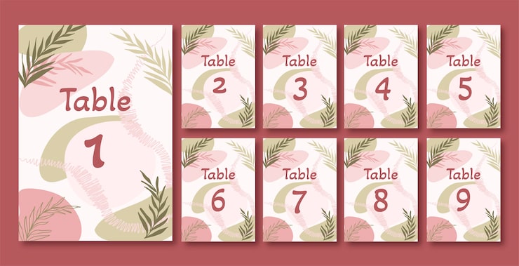 Vecteur gratuit plan de table de mariage dessiné à la main