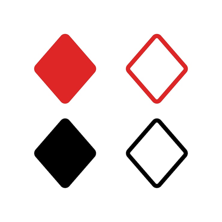 Vecteur gratuit set de diamants noirs et rouges