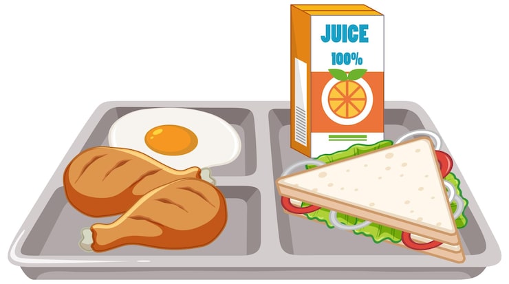 Vecteur gratuit set de petit-déjeuner sur le vecteur de plateau