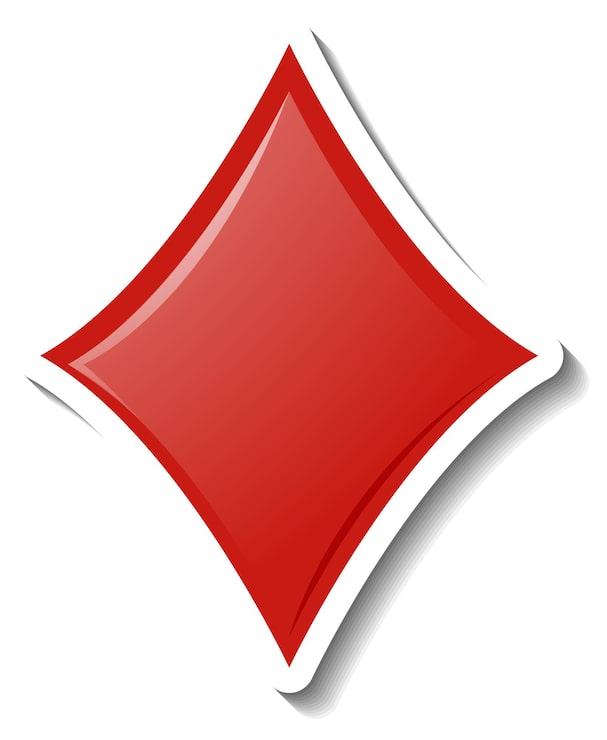 Vecteur gratuit symbole de carte à jouer diamant rouge