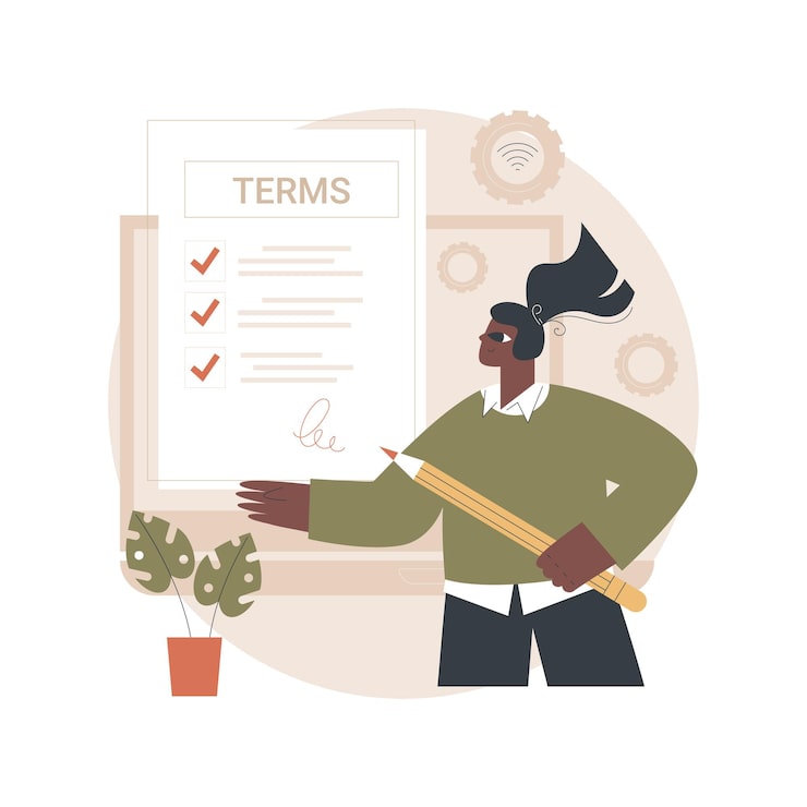 Vecteur gratuit termes et conditions illustration concept abstrait