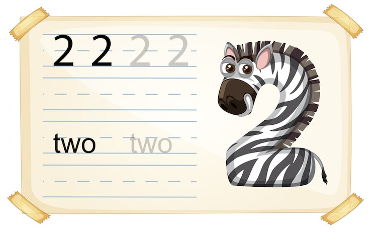 Vecteur gratuit zèbre numéro deux
