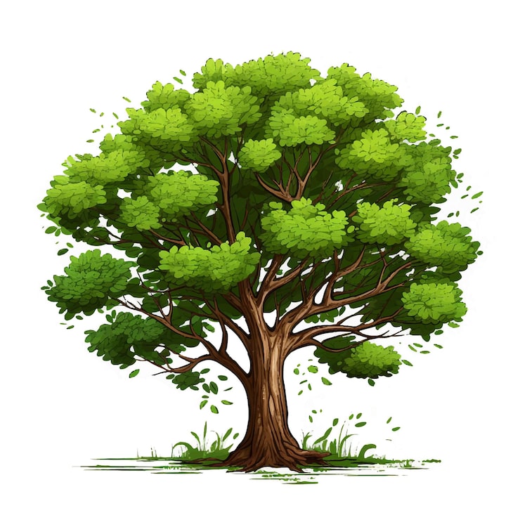 Vecteur caricature de grand arbre de vecteur