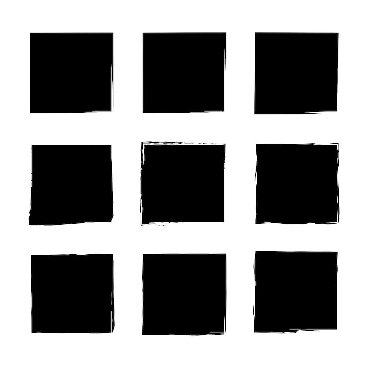Vecteur carrés de pinceau tache de pinceau de peinture à l'encre style de trait de pinceau motif rectangle illustration vectorielle image de stock
