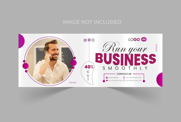 Vecteur conception de couverture facebook pour les entreprises