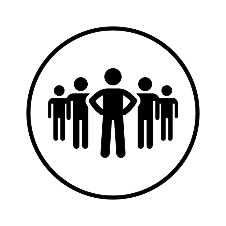 Vecteur icône d'équipe du groupe des candidats graphiques vectoriels noirs