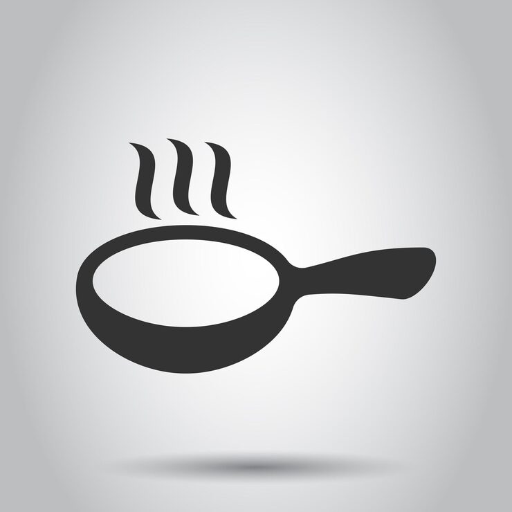 Vecteur icône de poêle à frire dans un style plat illustration de poële à cuisiner sur fond blanc concept d'entreprise d'équipement de cuisine skillet