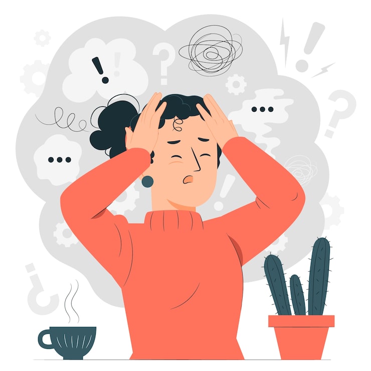 Vecteur illustration du concept d'anxiété