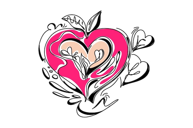 Illustration plate minimaliste de l'amour de la Saint-Valentin parfaite pour la conception de sites Web et les campagnes publicitaires