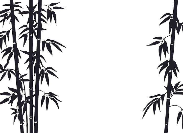 Vecteur silhouettes de bambou à l'arrière-plan motif de germes de bambou illustration vectorielle plate sur fond blanc