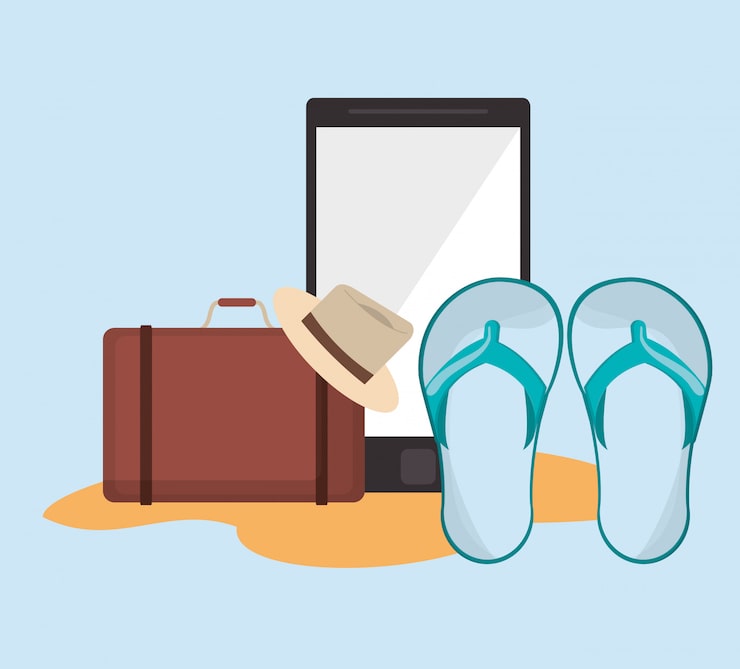 Vecteur valise avec image de vacances voyage icônes