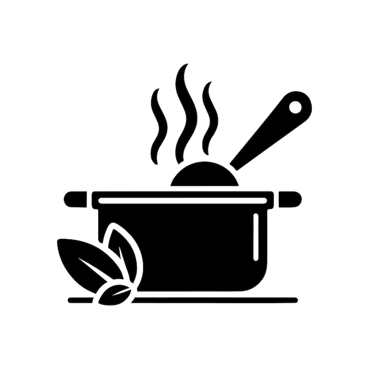 Vecteur un vecteur de silhouette de l'icône de la casserole avec un fond blanc